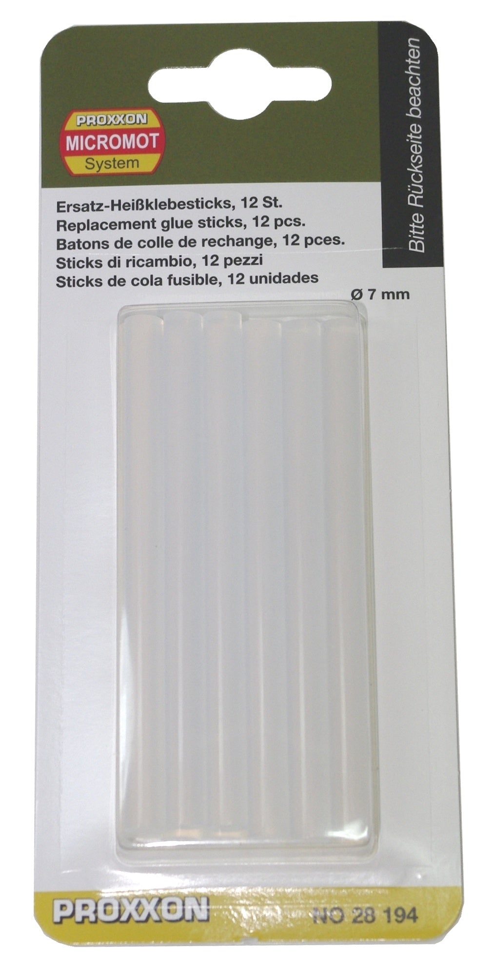 PROXXON 28194 Heißklebe-Sticks Ø7mm, 12 Stück/Packung