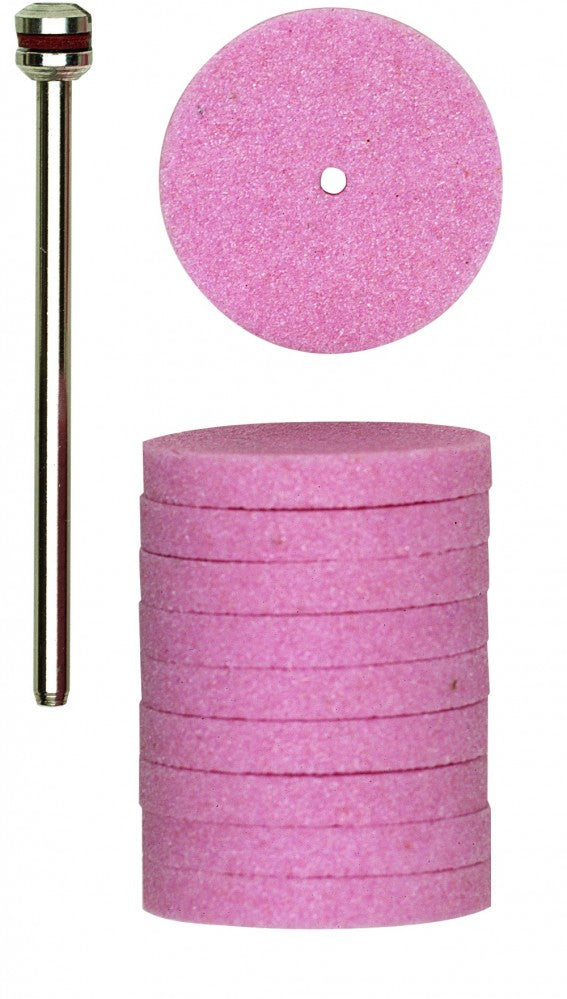 PROXXON 28302 Edelkorund Schleifscheiben, 22 mm, 10 Stück + 1 Träger