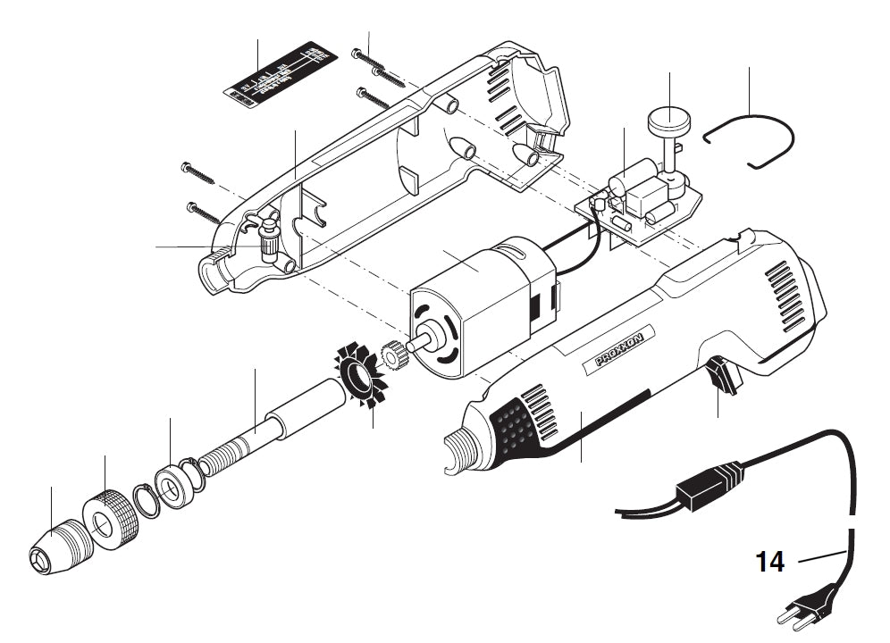 PROXXON 28472-14 Zuleitung / Kabel für Feinbohrschleifer FBS240/e