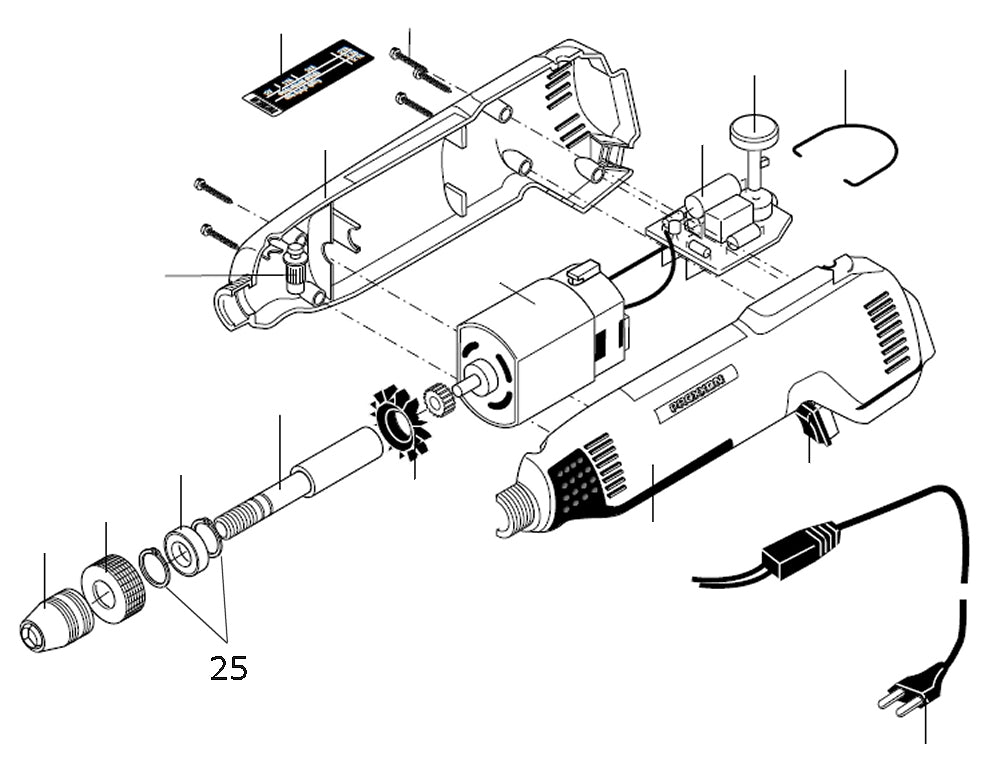 PROXXON 28472-25 Sicherungsring für Kugellager für Feinbohrschleifer FBS240/e