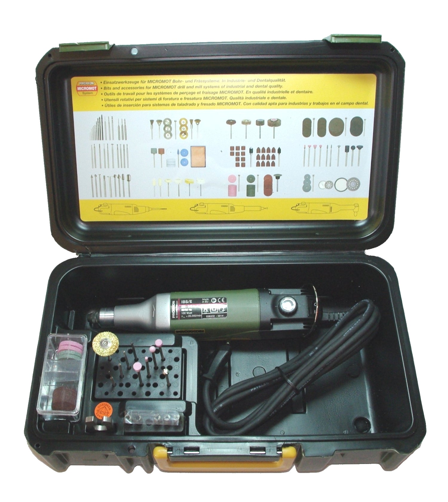 PROXXON 28481 Industrie Bohrschleifer IBS/E (IB/E) mit Zubehör im Koffer