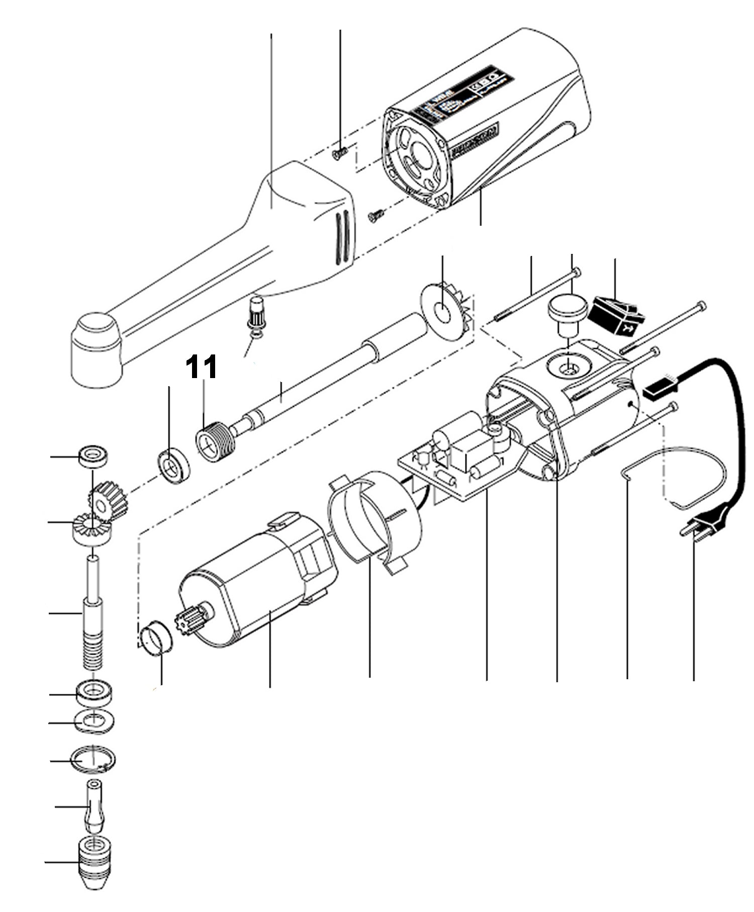 PROXXON 28492-11 Gewindebuchse für Langhals Winkelbohrmaschine LWB/E