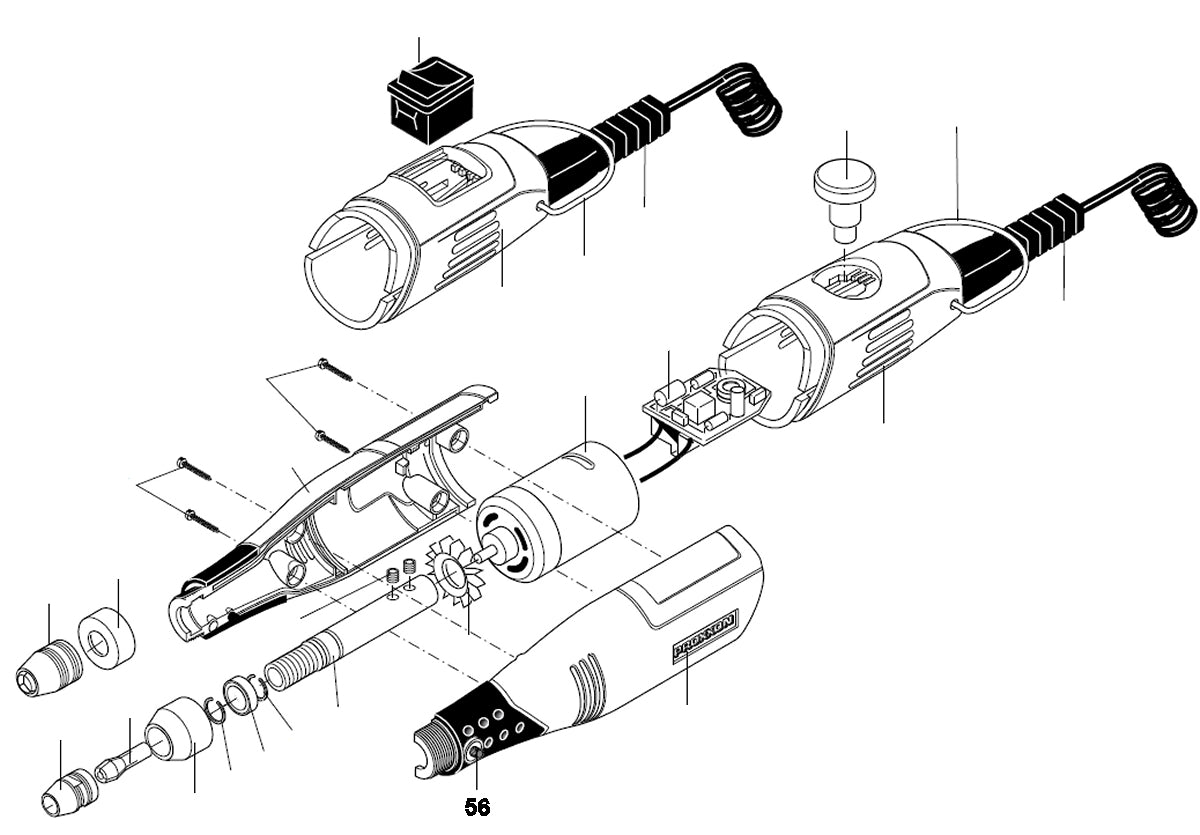 PROXXON 28500-56 Wellenarretierung für MICROMOT 50 & 50/E & 40 & 40/e