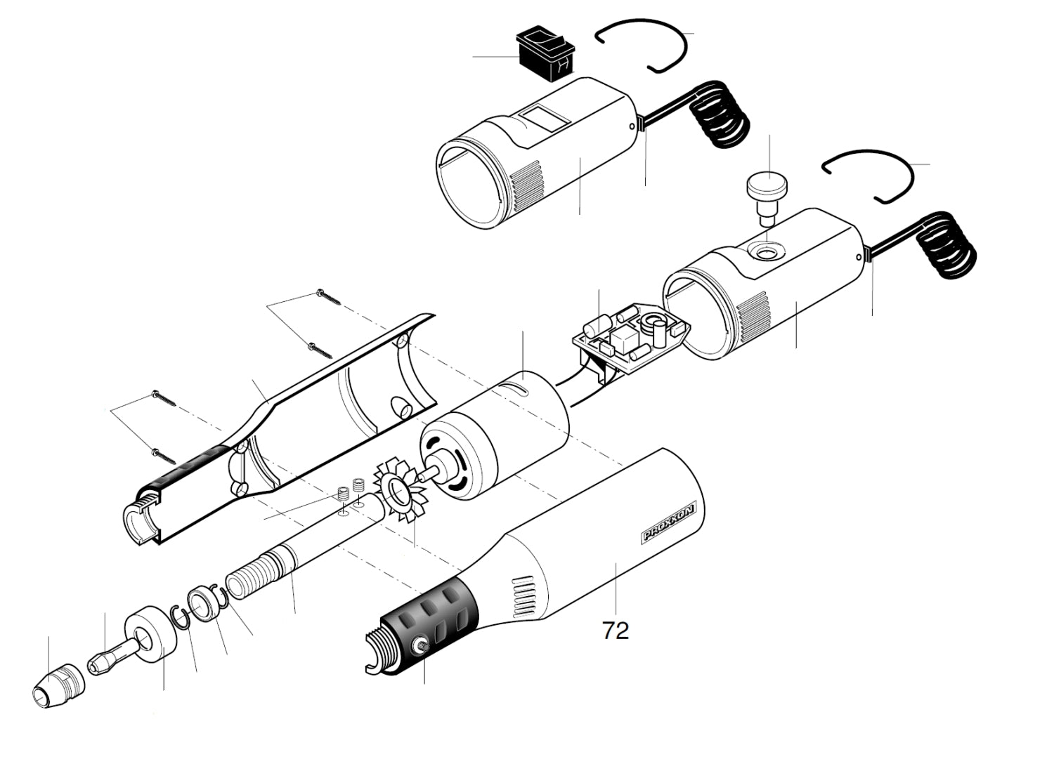 PROXXON 28500-72 linke Gehäusehälfte für MICROMOT 50 - 50/E - 50/EF