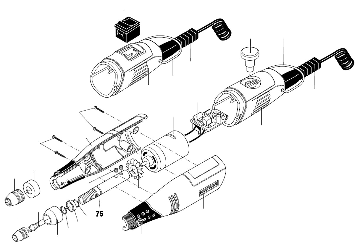 PROXXON 28500-75 Welle für MICROMOT 40 50 60