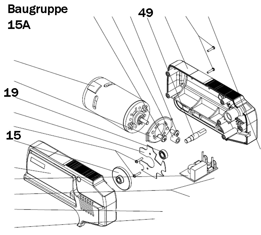 PROXXON 28526-15a Zahnrad Kronenrad, Winkelgetriebe inkl. Welle und Kugellager für Blockbandschleifer BBS/S
