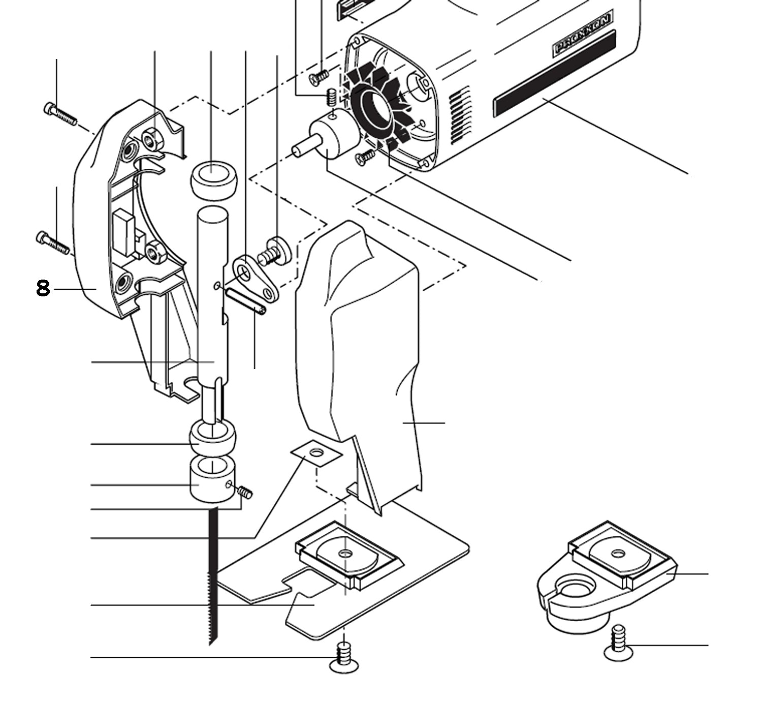 PROXXON Satz 28534-08 28534-09 Gehäusehälfte links und rechts für Stichsäge STS 12/E STS/E 12 Volt