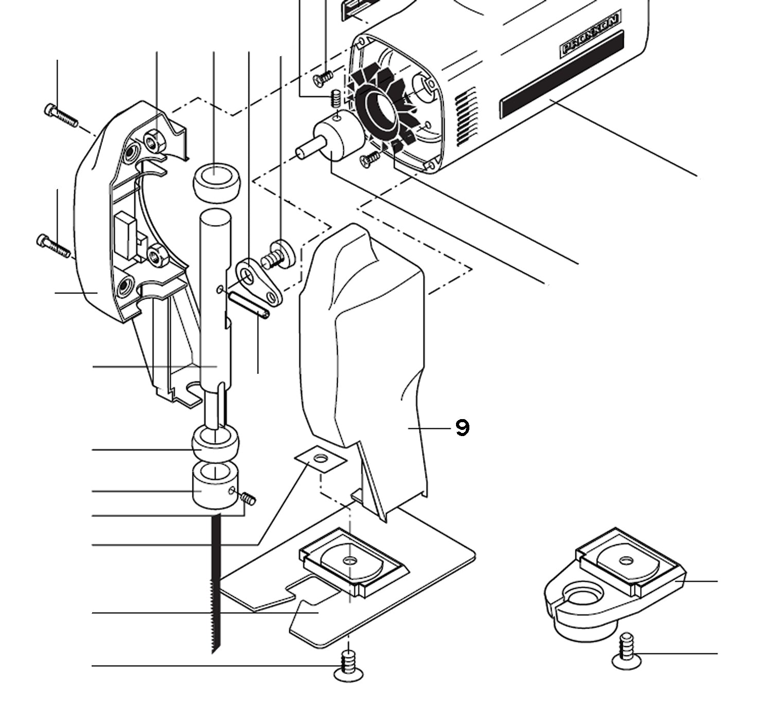 PROXXON Satz 28534-08 28534-09 Gehäusehälfte links und rechts für Stichsäge STS 12/E STS/E 12 Volt