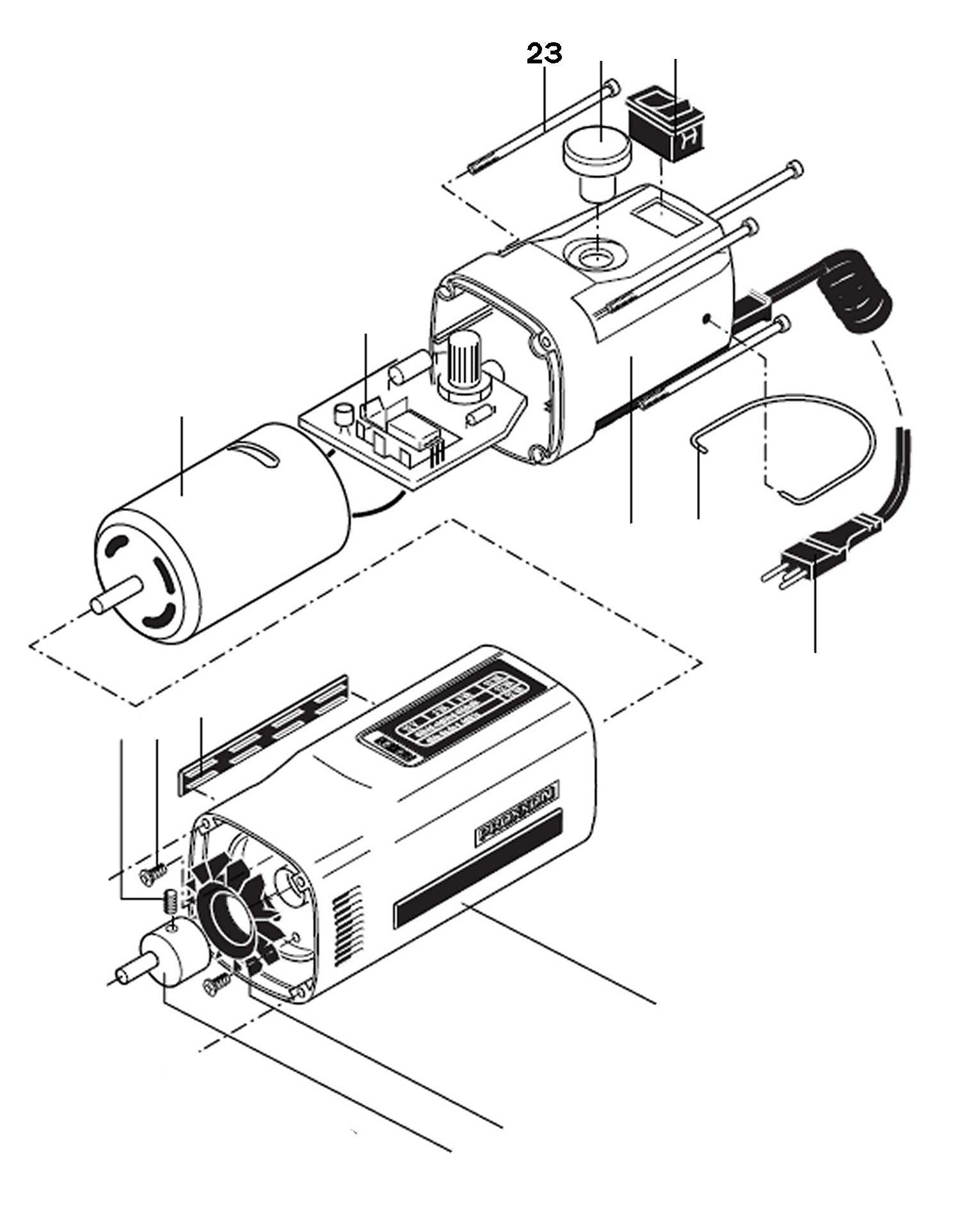 PROXXON 28534-23 Gehäuseschraube für Stichsäge STS 12/E STS/E 12 Volt