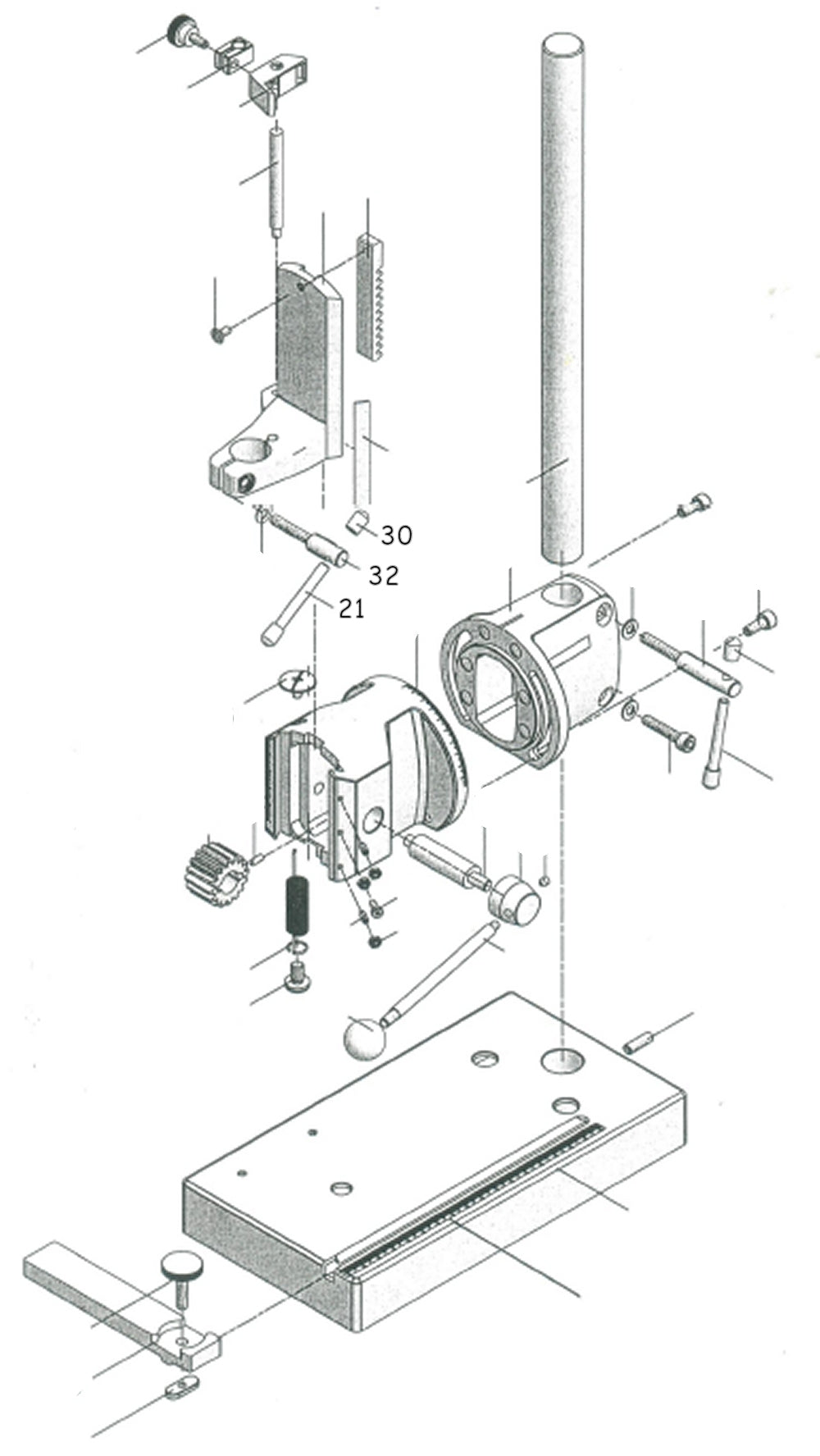 PROXXON 28600-32 Knebelschraube kpl. inkl. 28600-21 & 28600-30 für Bohrständer MB200