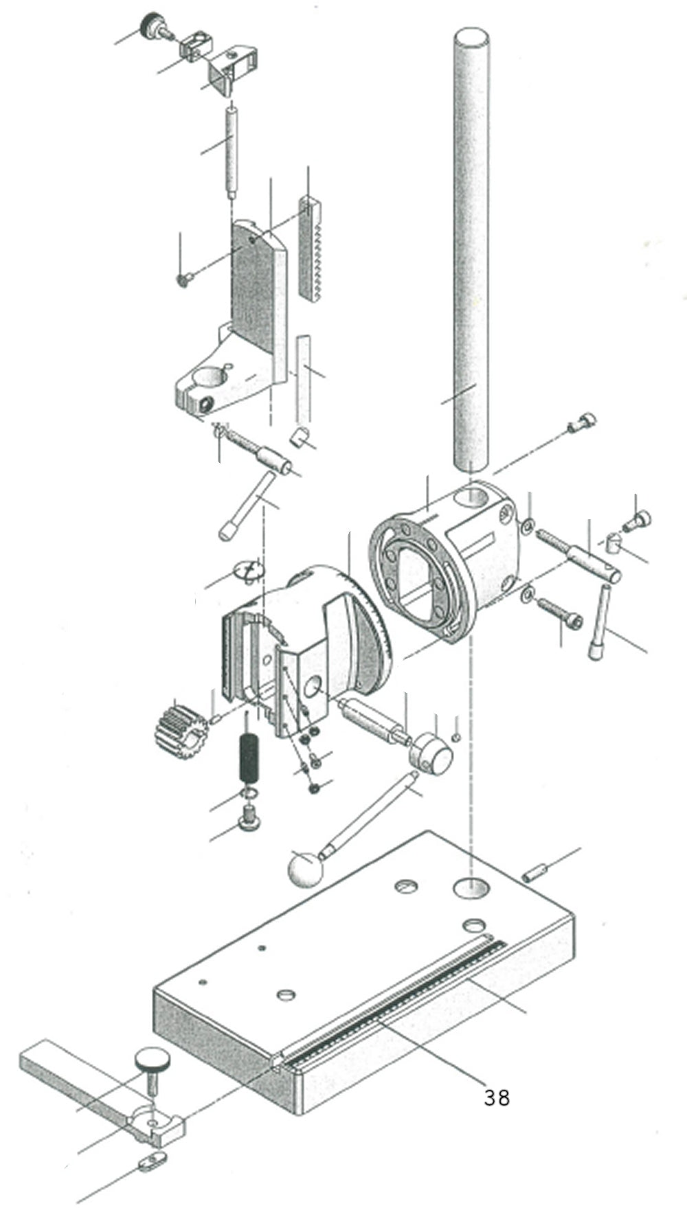 PROXXON 28600-38 Tischlineal für Bohrständer MB200