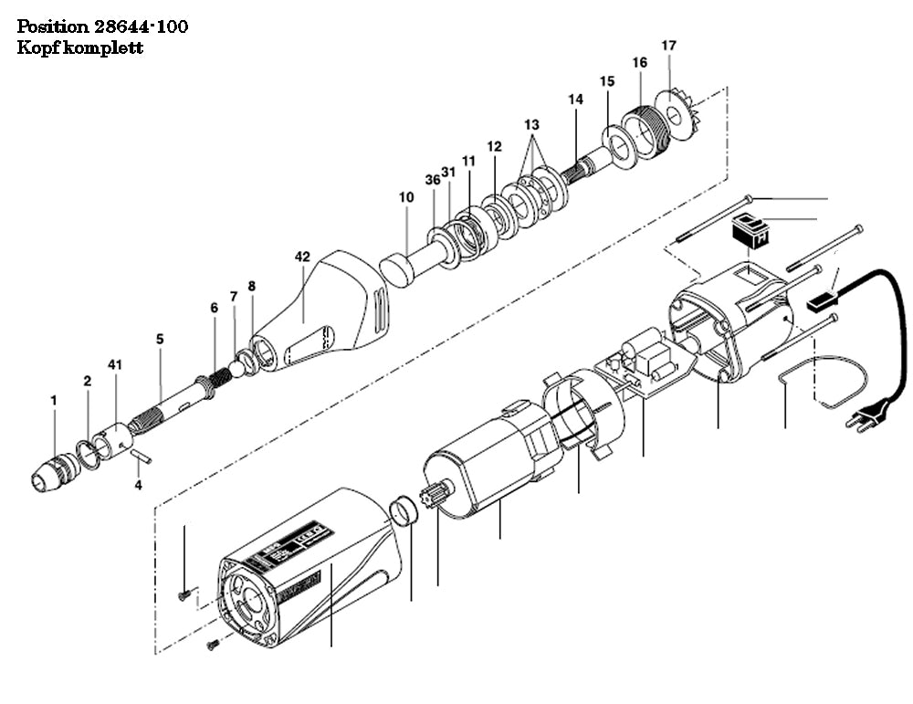 PROXXON 28644-100 Kopf komplett für Motorschnitzgerät MSG