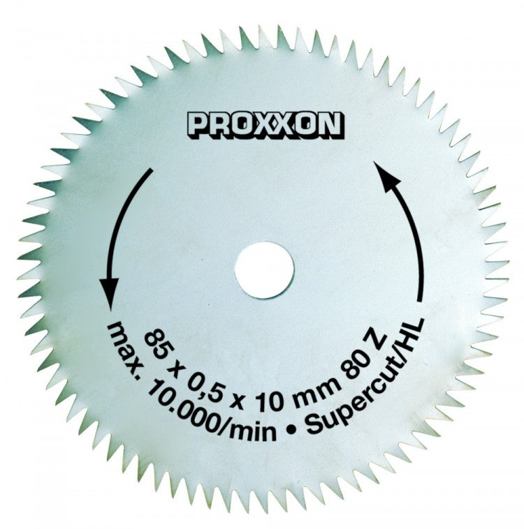 PROXXON 28731 Kreissägeblatt SuperCut 80 Zähne Ø85mm Bohrung Ø10mm