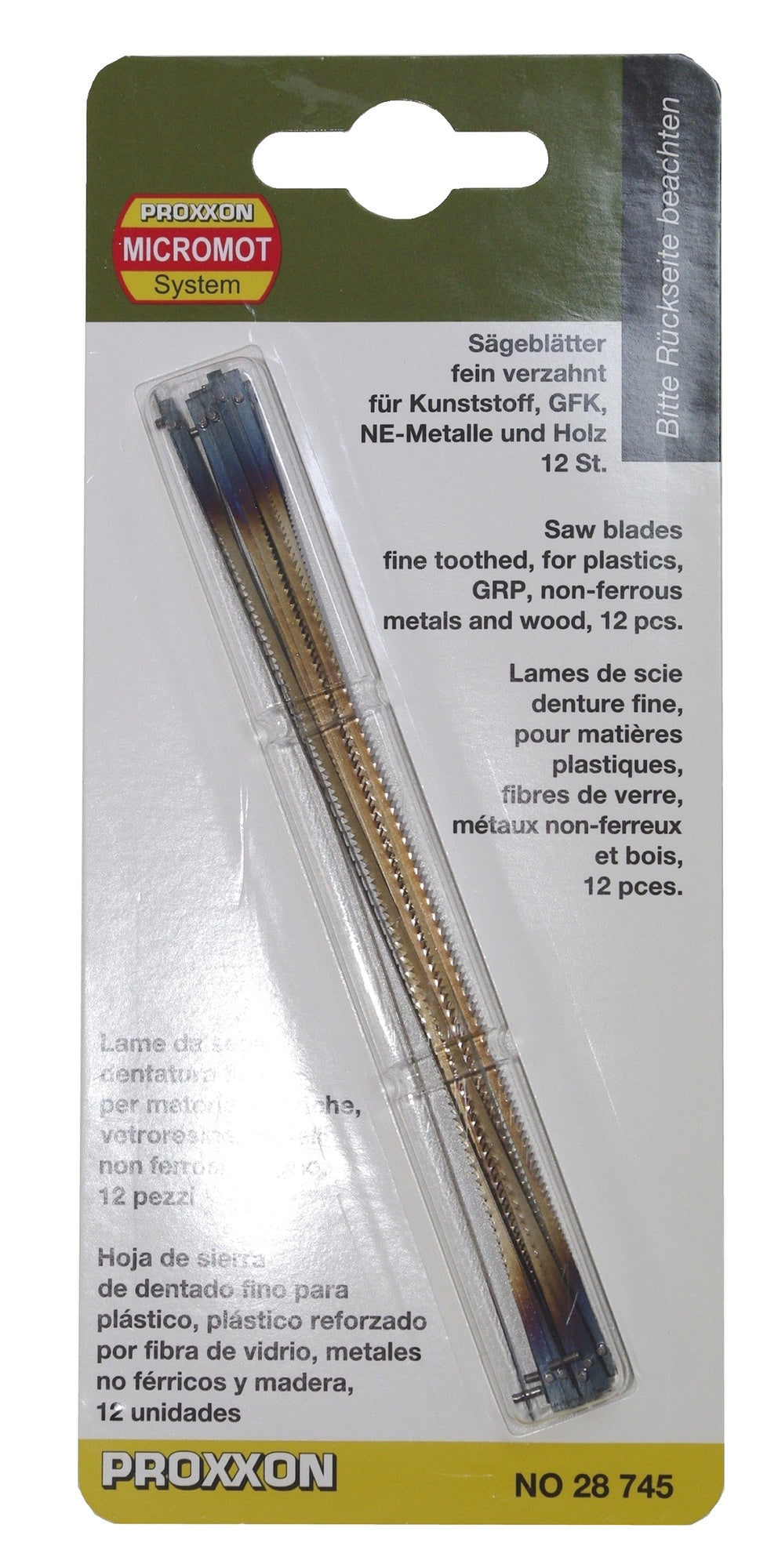 PROXXON 28745 Laubsägeblatt sehr fein verzahnt 12er Packung