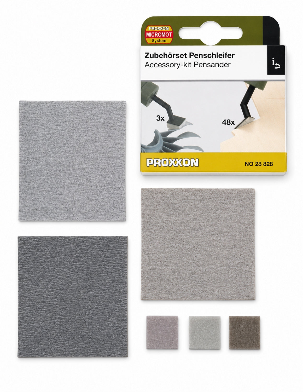 PROXXON 28828 Zubehörset Penschleifer Schleifpapier Flexible Schleifpads
