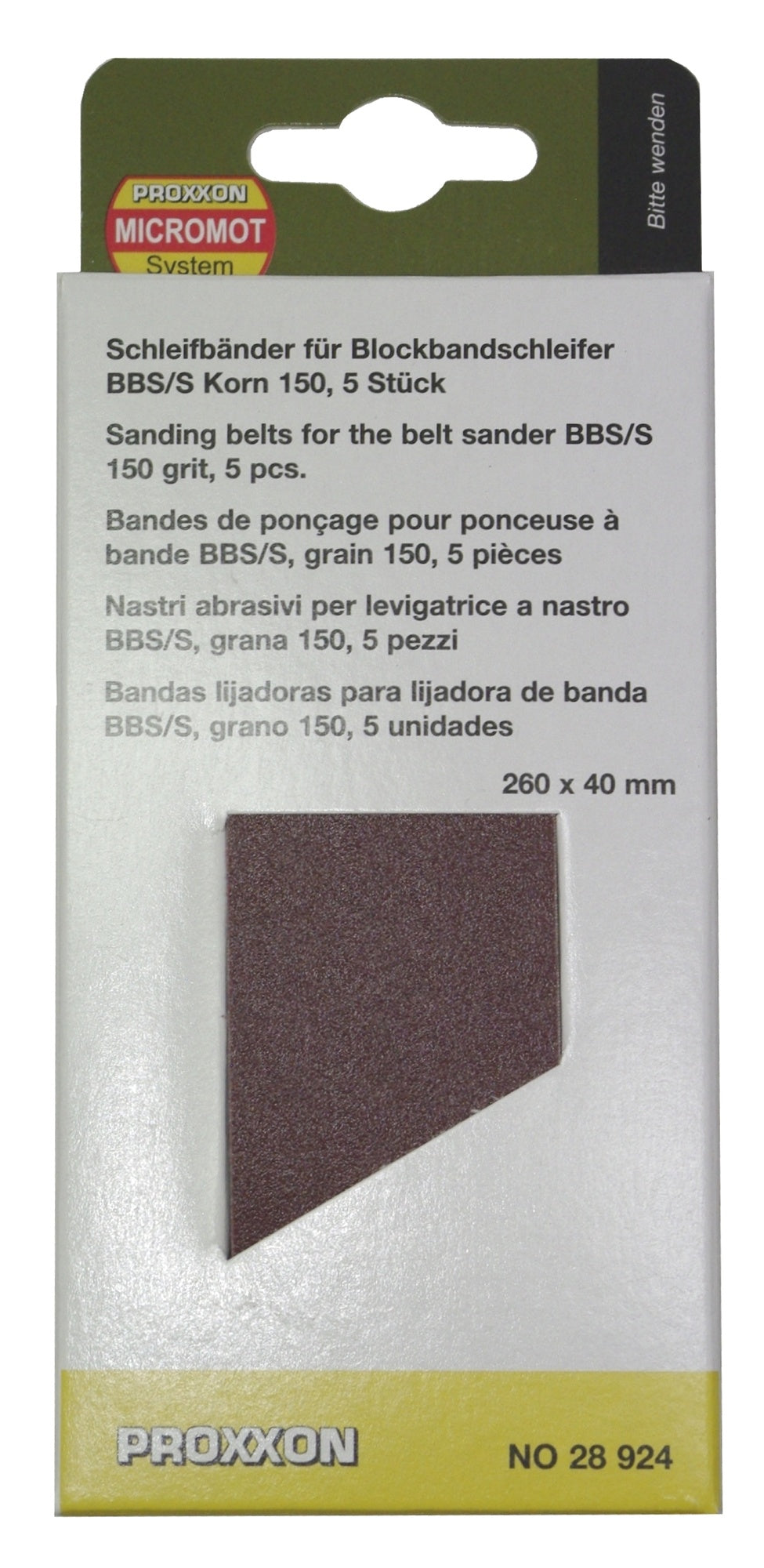 PROXXON 28924 Schleifband Korn 150 für Blockbandschleifer BBS und BBS/S