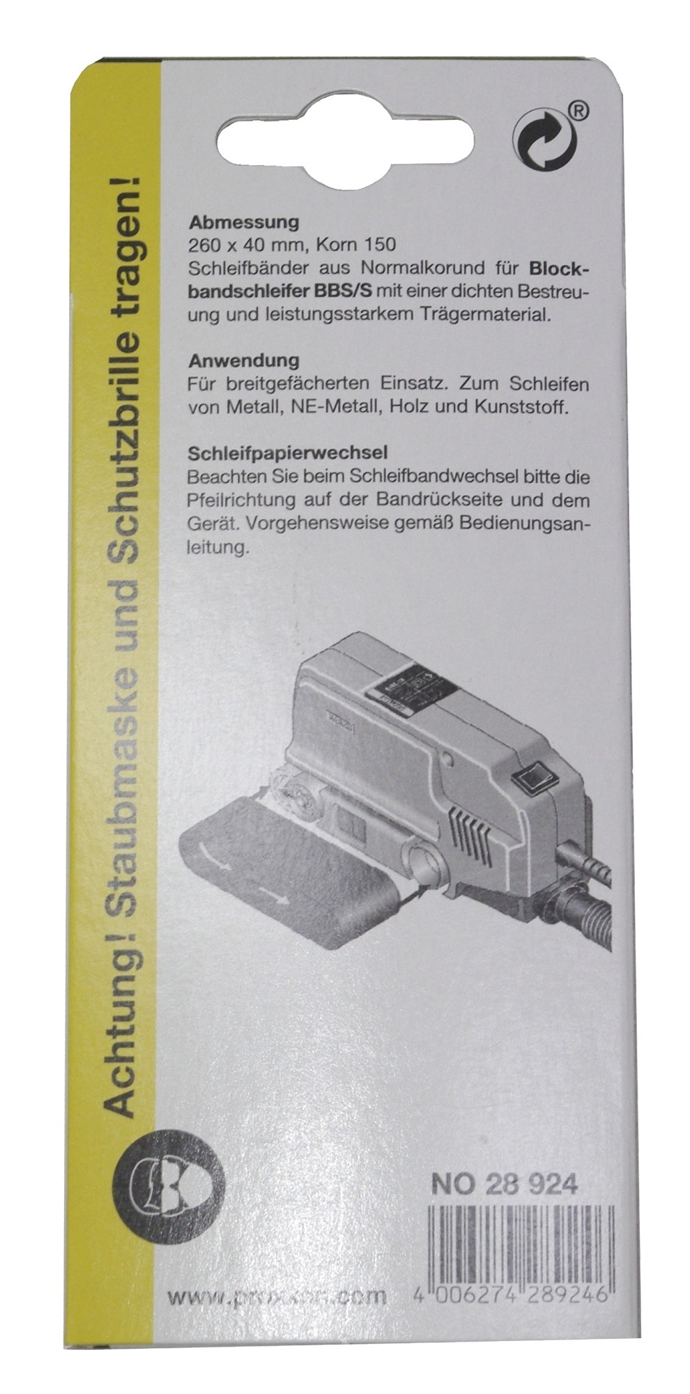 PROXXON 28924 Schleifband Korn 150 für Blockbandschleifer BBS und BBS/S