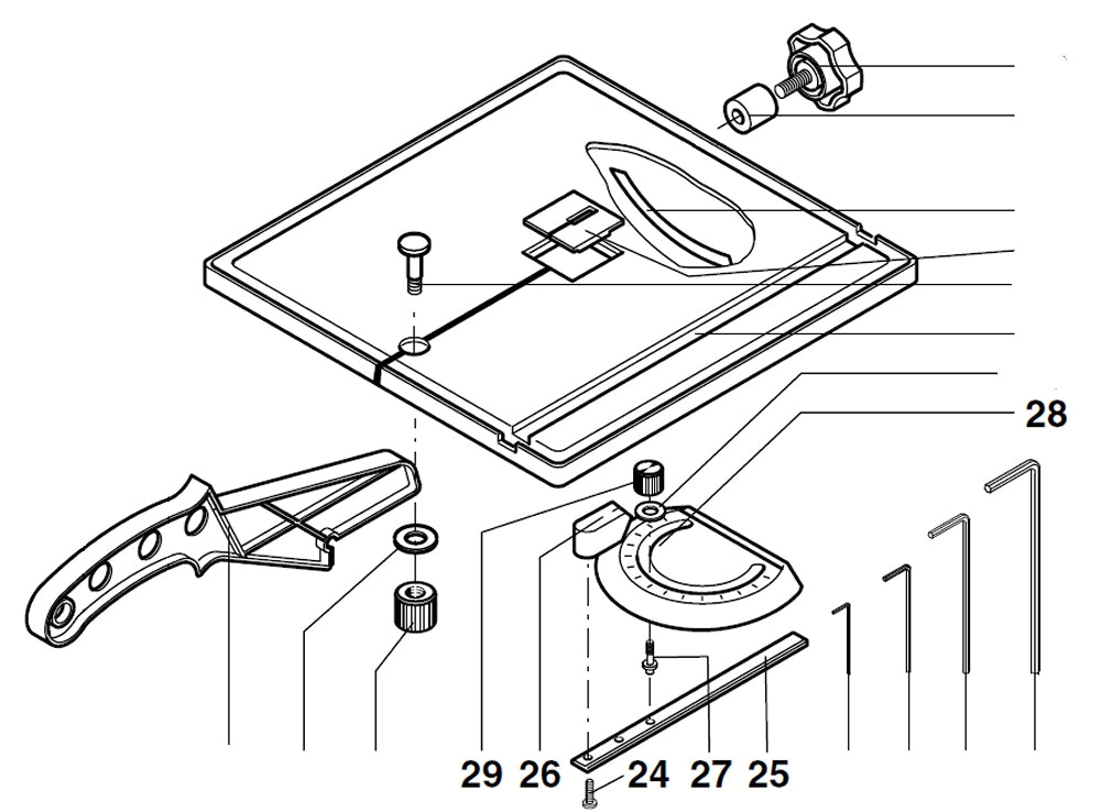 PROXXON 27172-28a Winkelanschlag komplett für Bandsäge MBS240/e