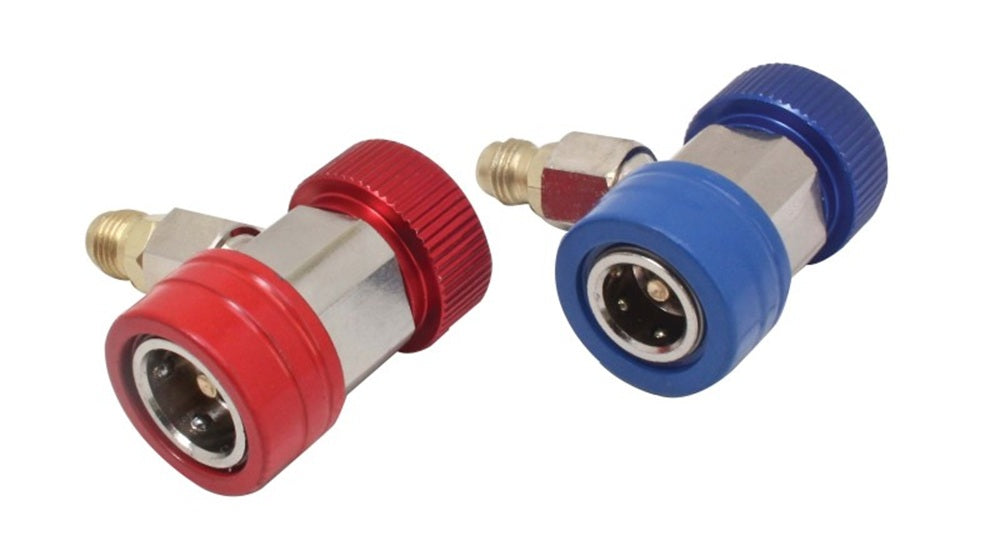 SATRA S-90196 Set Schnellkupplungen R134A 90° Hochdruck/Niederdruck 1/4" SAE für Fahrzeug-Klimaanlagen