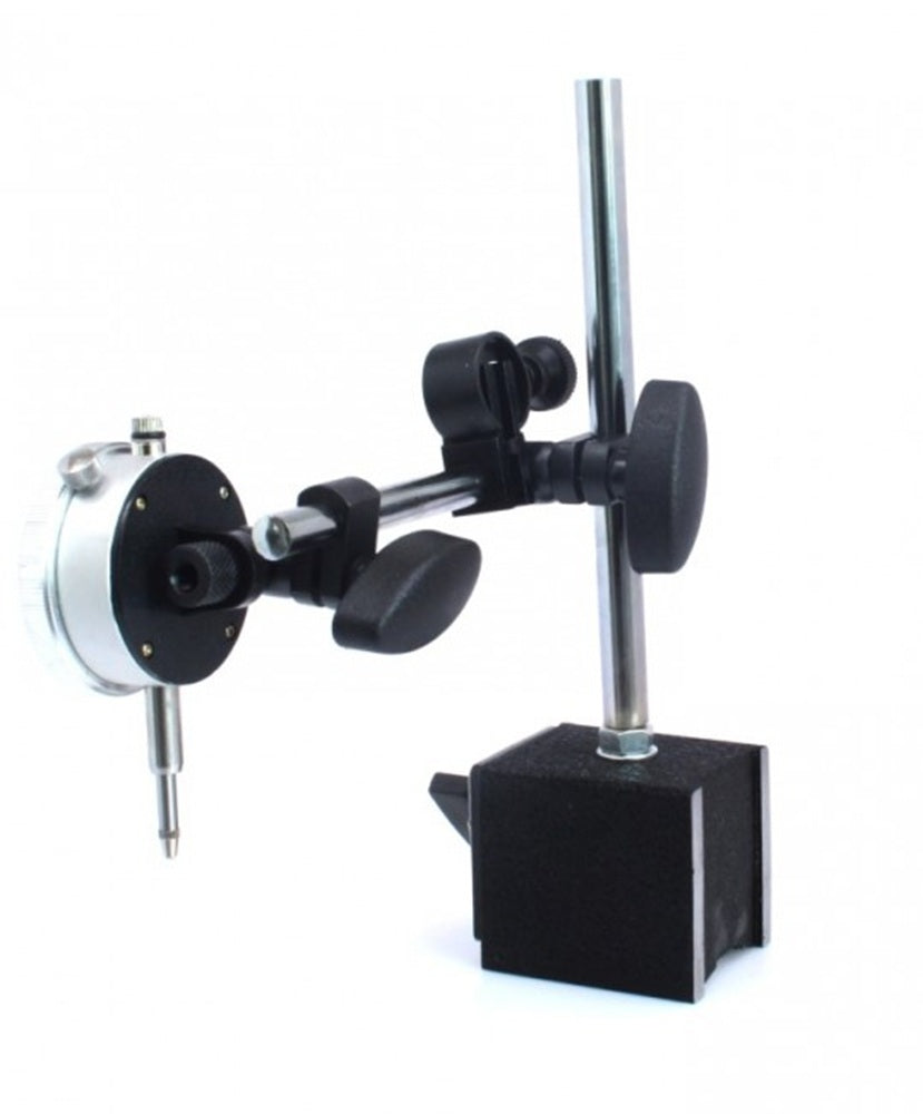 SATRA S-MAHO2 Magnetstativ mit Magnetfuss für Messinstrumente inkl. analoger Messuhr
