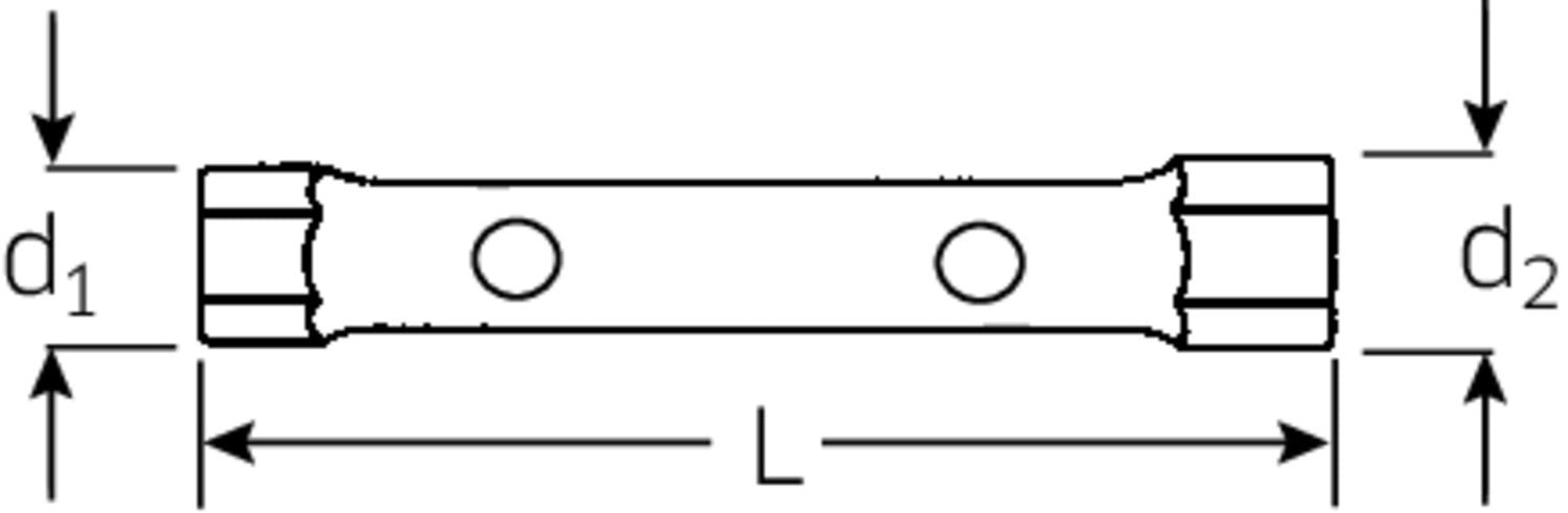 STAHLWILLE 10750 Doppelsteckschlüssel / Rohrsteckschlüssel 14x15mm - 43331415