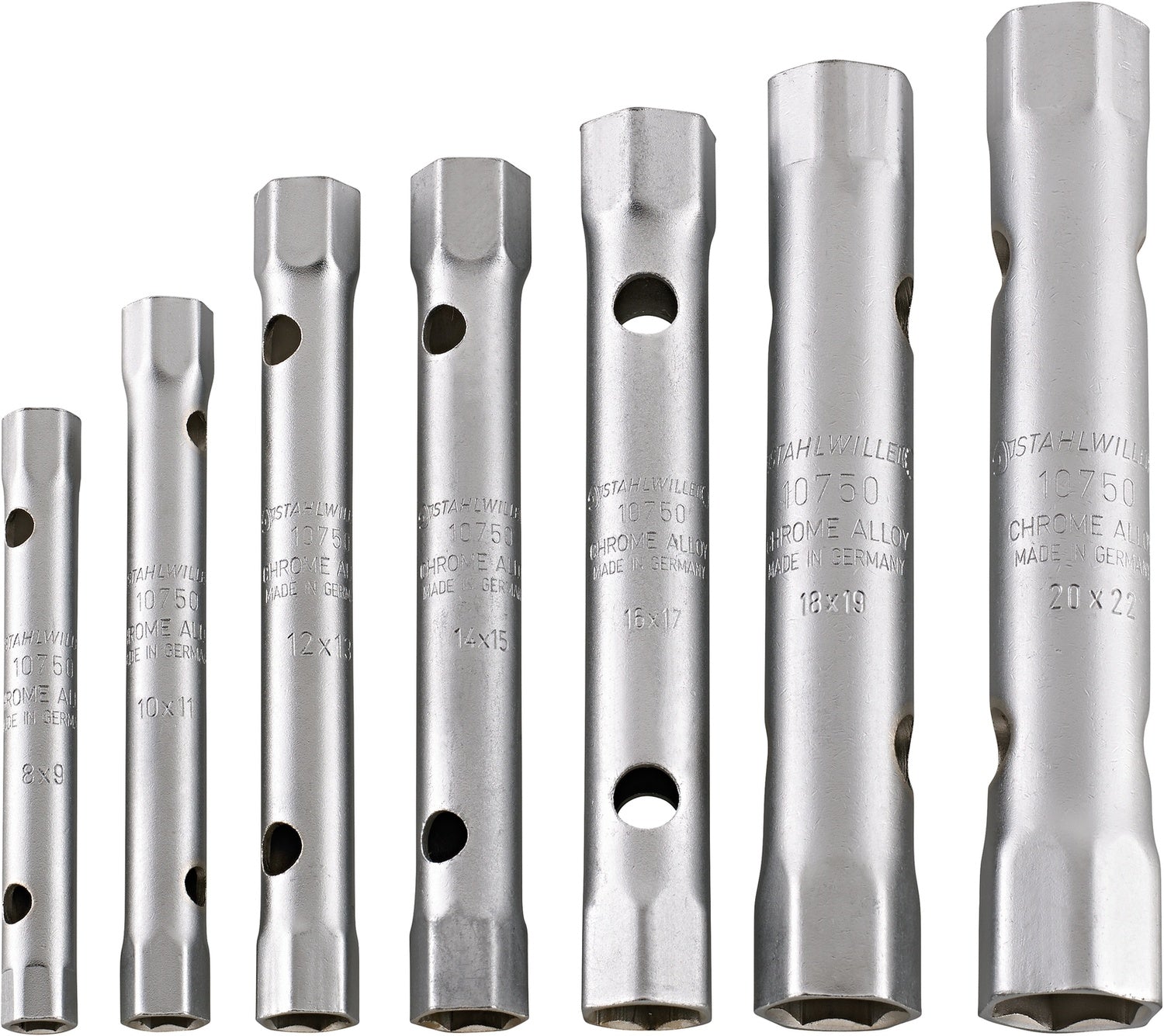 STAHLWILLE 10750/11 Satz Doppelsteckschlüssel Rohrsteckschlüssel 11 teilig  - 96431205