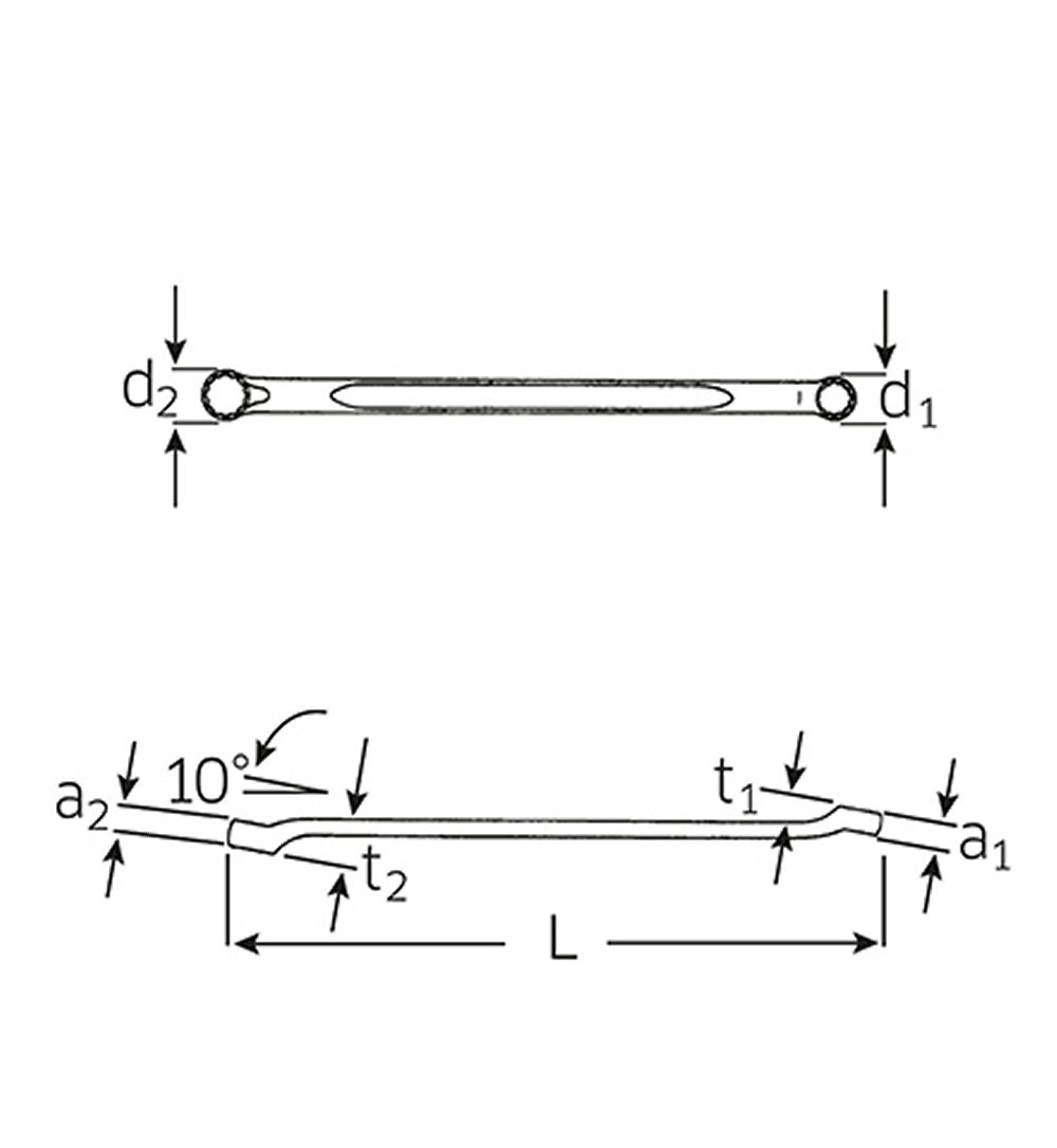 STAHLWILLE 23 Doppelringschlüssel flachgekröpft 12x13mm - 41071213