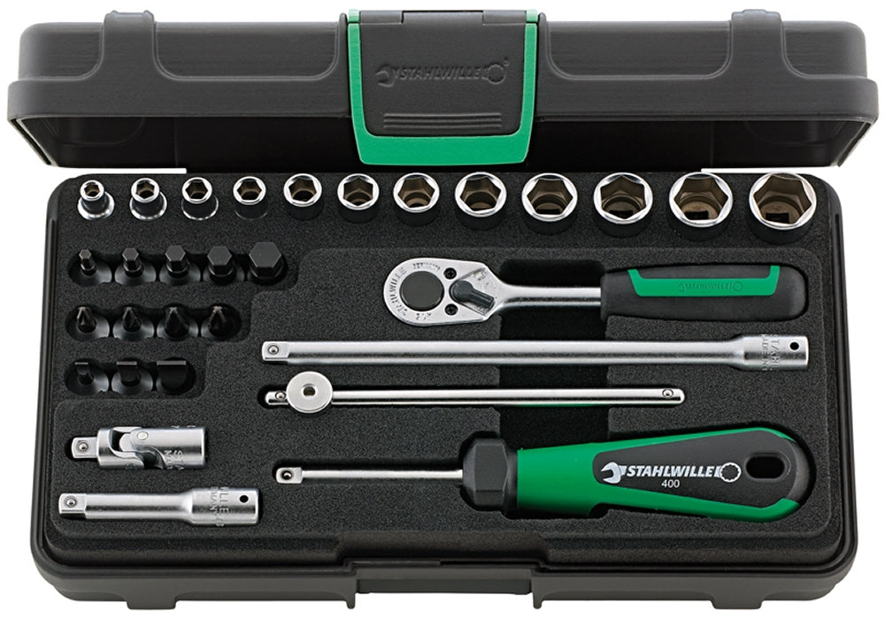 STAHLWILLE 40/24/6 Steckschlüssel Garnitur Antrieb 6,3mm (1/4") 30 teilig - 96011138