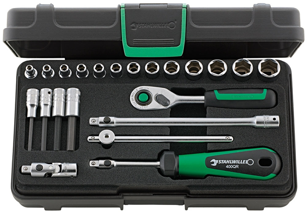 STAHLWILLE 40/44/17/5QR Steckschlüssel Garnitur Antrieb 6,3mm (1/4") 22 teilig - 96011181