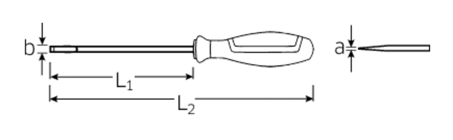 STAHLWILLE 4628 Elektriker Schlitzschraubendreher Gr.5 DRALL+ - 46283055