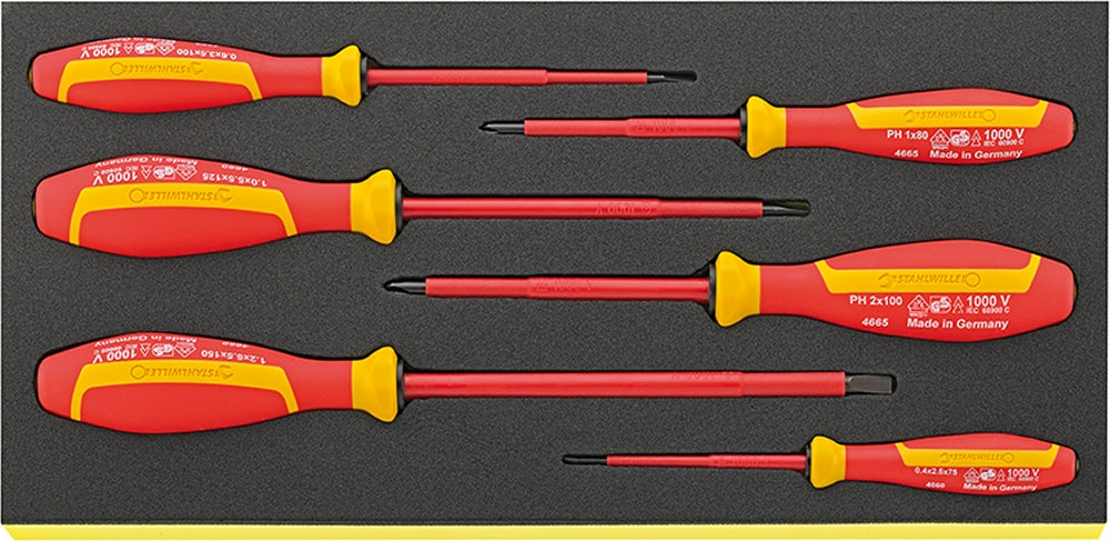 STAHLWILLE TCS 4660/4665 Satz VDE Schraubendreher DRALL in TCS  Einlage - 96838766