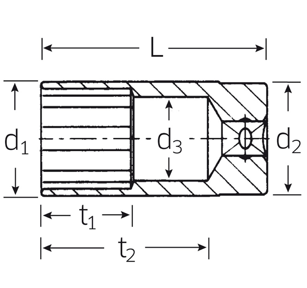 STAHLWILLE 46a ZOLL Steckschlüsseleinsatz LANG 5/16“ Antrieb 10mm (3/8“) - 02420020