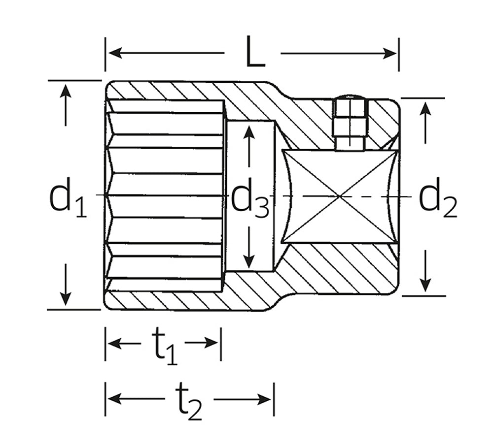 STAHLWILLE 55a ZOLL Nuss Steckschlüsseleinsatz 1 1/16" Antrieb 20mm (3/4") - 05410050