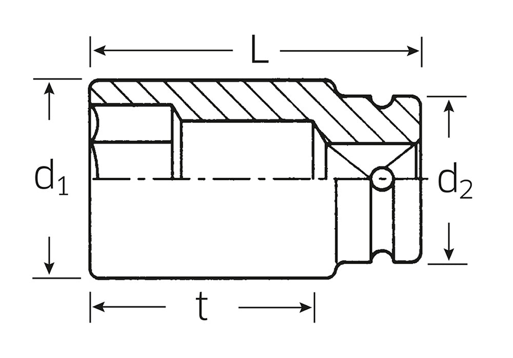 STAHLWILLE 60IMP IMPACT Einsatz 32mm Antrieb 25mm (1") - 26010032