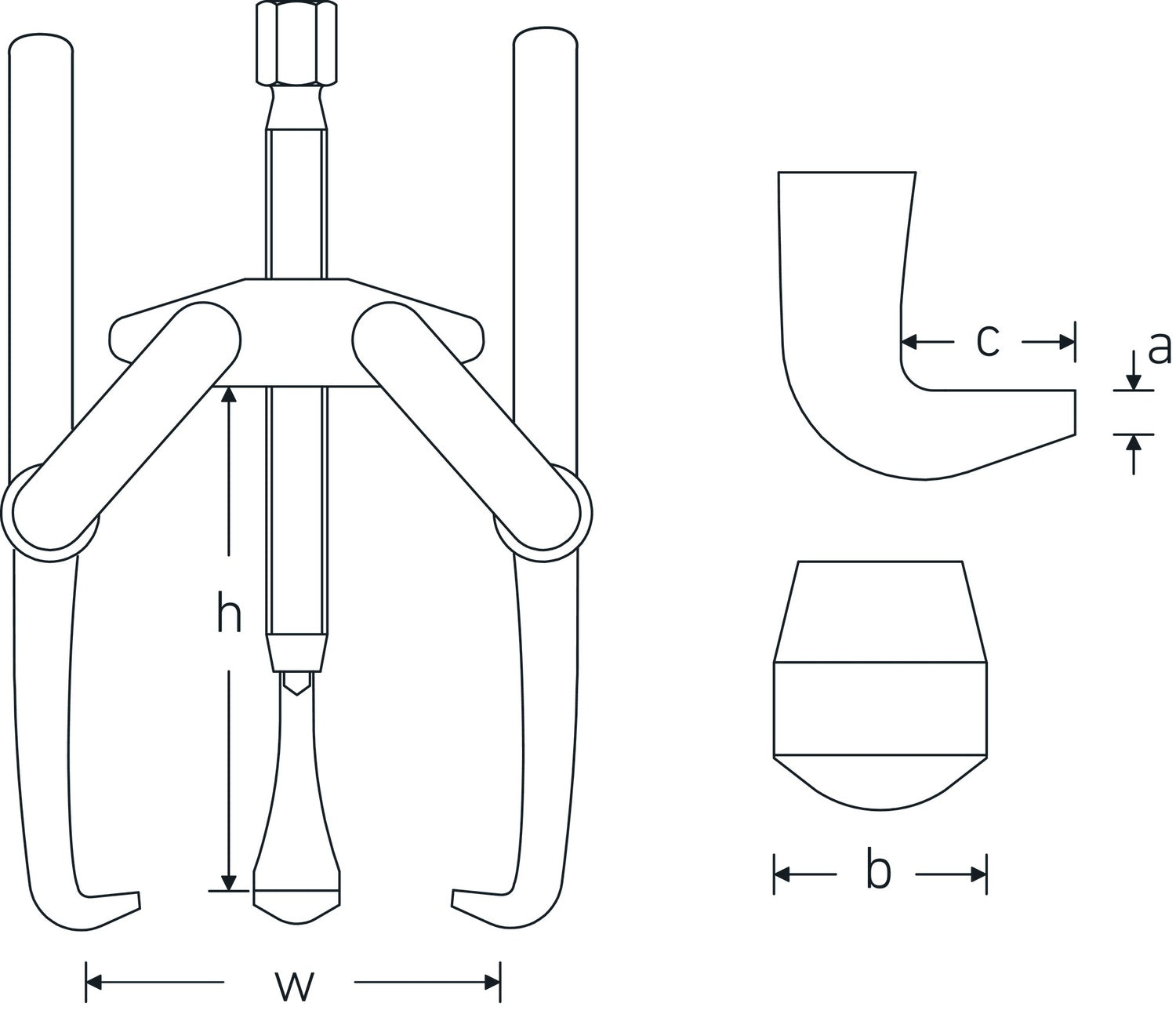 STAHLWILLE 11210 Abzieher dreiarmig Größe 2 Spannweite 420mm - 71035002