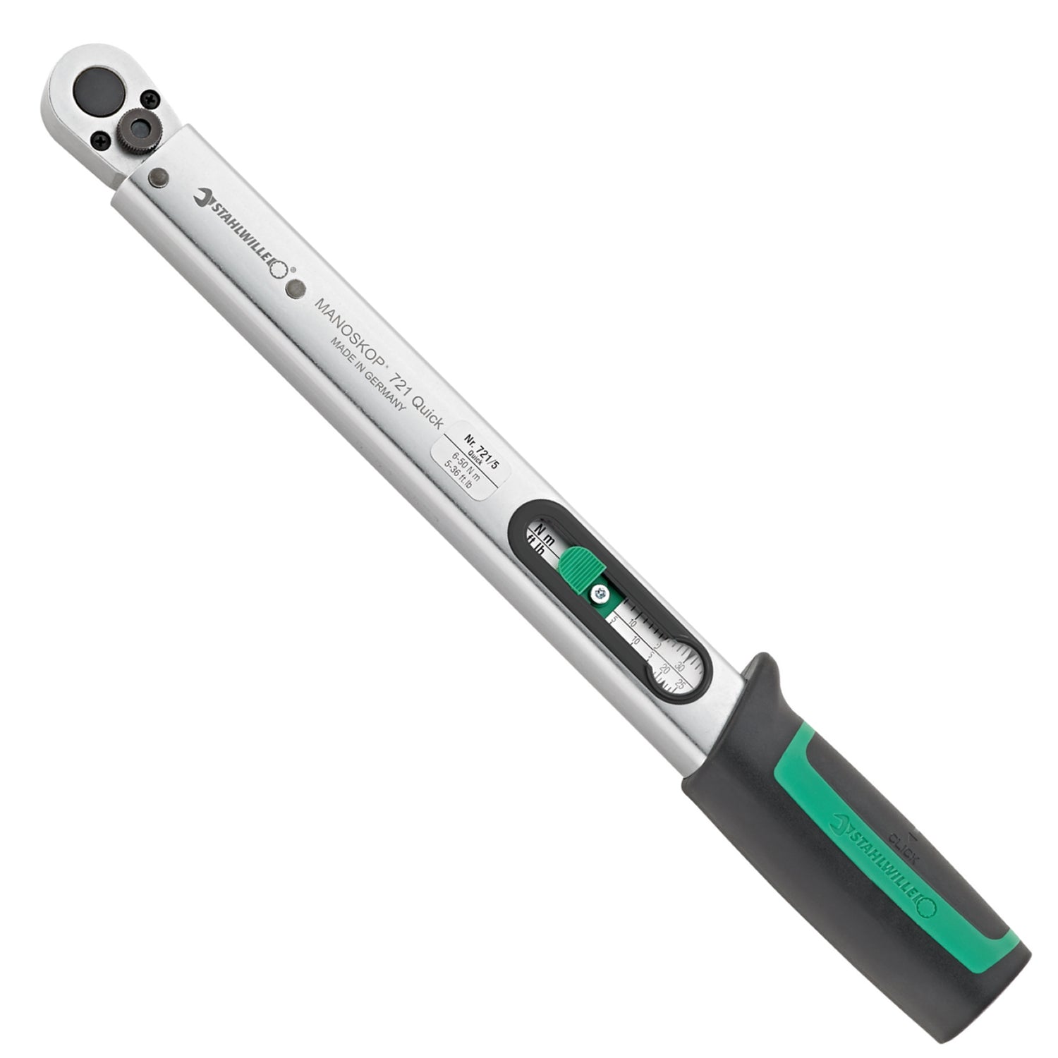 STAHLWILLE 721/5 Quick Drehmomentschlüssel mit festeingebauter Knarre Manoskop 6-50 Nm - 50204005