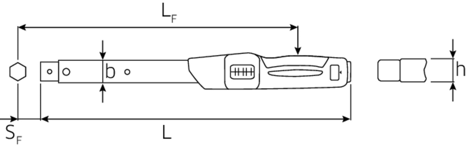 STAHLWILLE 730N a/40 Drehmomentschlüssel 800–3600 in.lb Aufnahme für Einsteckwerkzeuge - 50581040