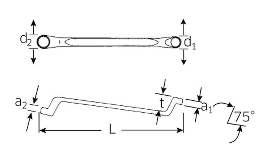 STAHLWILLE 20a ZOLL Doppelringschlüssel gekröpft 5/8"x3/4" - 41443640