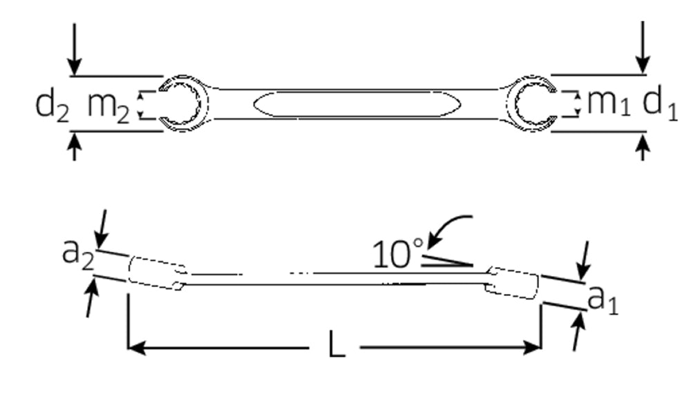 STAHLWILLE 24 offener Doppelringschlüssel 22x24mm - 41082224