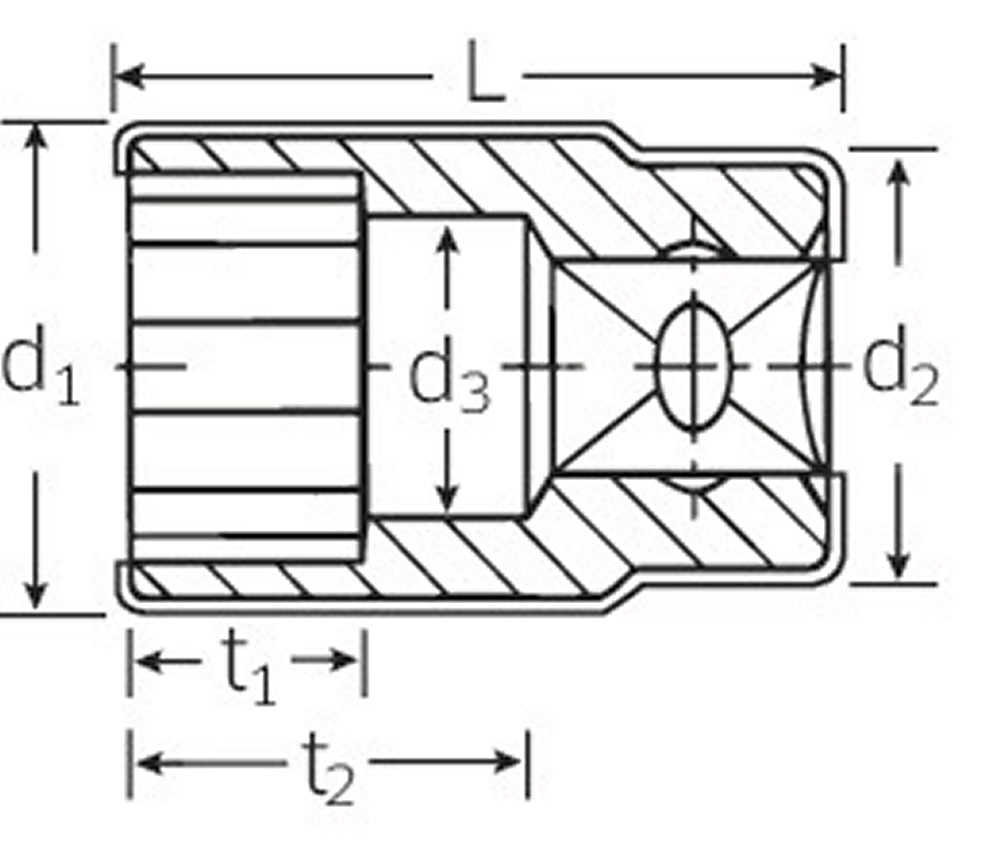 STAHLWILLE 12179 VDE 19mm Steckschlüsseleinsatz Antrieb 12,5mm (1/2") - 03370019
