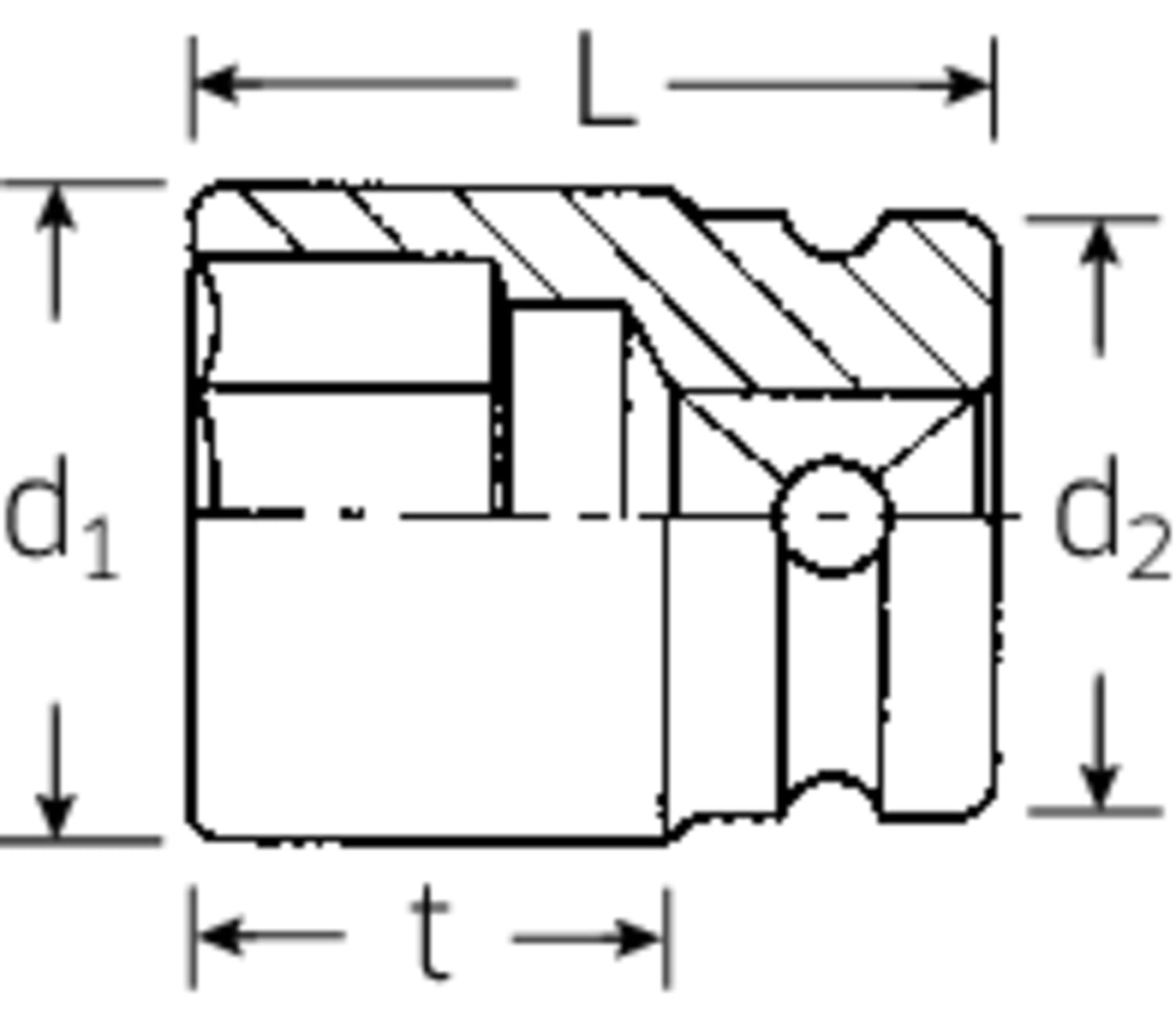 STAHLWILLE 2309 IMPACT Steckschlüsseleinsatz 22mm Antrieb 12,5mm(1/2") - 23090022