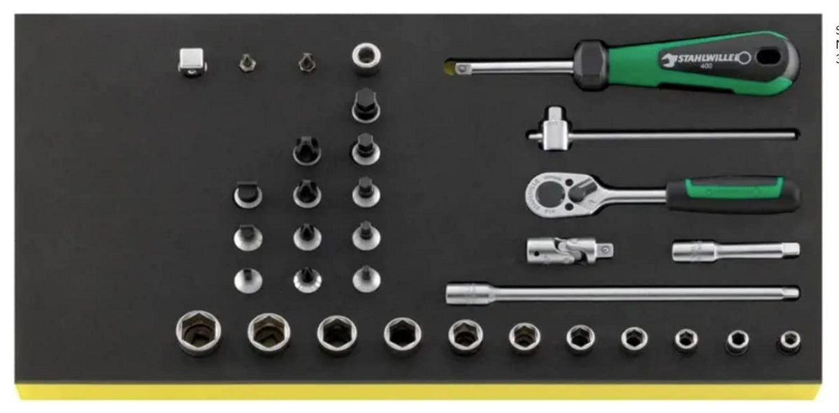 STAHLWILLE TCS 40/41/44/8 Betätigungswerkzeug Einlage 33 teilig Antrieb 6,3mm (1/4") - 96830217