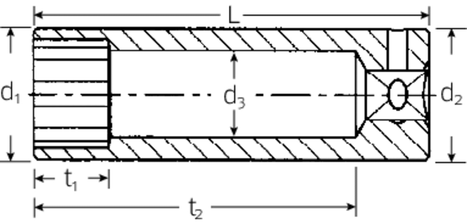 STAHLWILLE  40aDL ZOLL Nuss Steckschlüsseleinsatz LANG 7/16" Antrieb 6,3mm (1/4") - 01640028