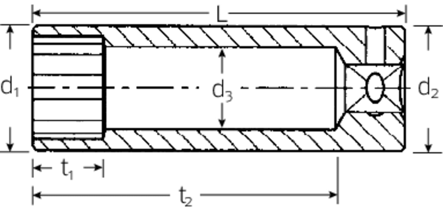 STAHLWILLE 40aDV ZOLL Nuss Steckschlüsseleinsatz LANG 1/4" Antrieb 6,3mm (1/4") - 01650016