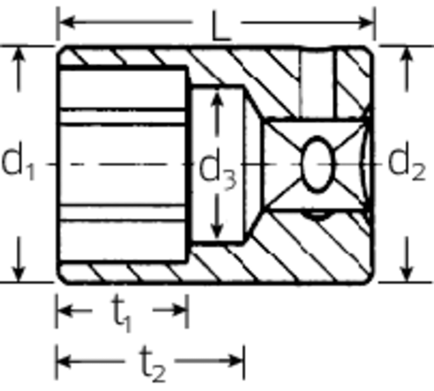 STAHLWILLE 40D 13mm Steckschlüsseleinsatz Nuss 6,3mm (1/4") Antrieb - 01030013