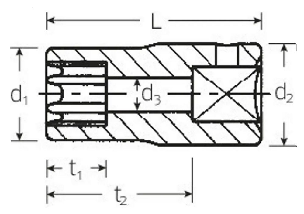 STAHLWILLE 40TX E8 TORX E-Profil Steckschlüsseleinsatz Nuss Antrieb 6,3mm (1/4") - 01270008