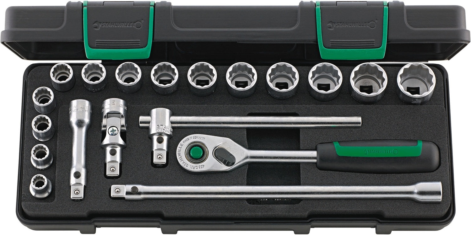 STAHLWILLE 45/14/5iQR Steckschlüssel Garnitur Antrieb 10mm (3/8") 19 teilig - 96021180