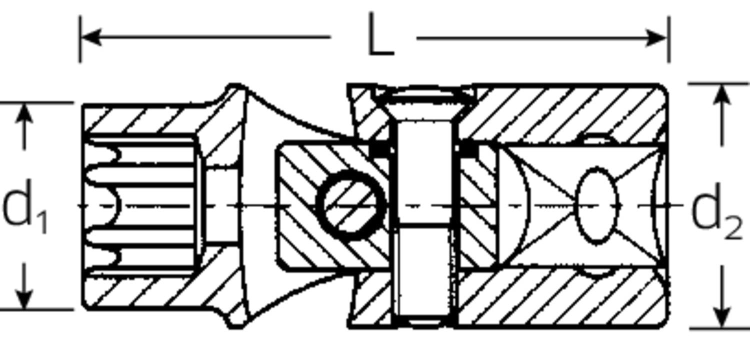 STAHLWILLE 47TX Gelenk-Steckschlüsseleinsatz Gr. E14 12,9mm Antrieb 10mm (3/8") - 02070014