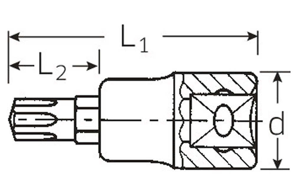 STAHLWILLE 54CV Schraubendrehereinsatz M8 Antrieb 12,5mm (1/2") - 03090008