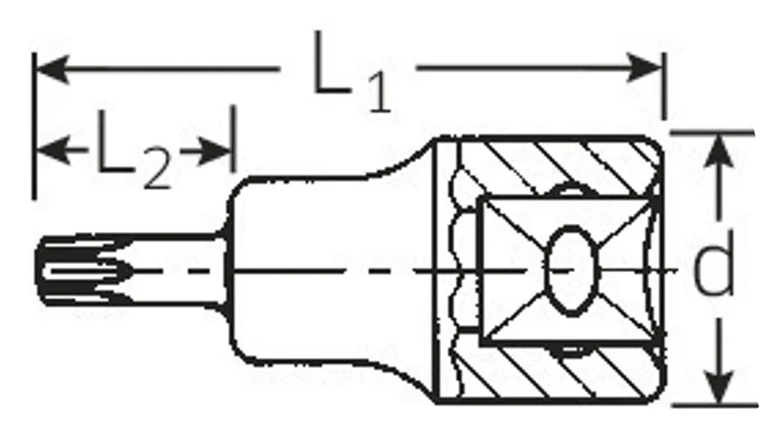 STAHLWILLE 54TX TORX Bit Einsatz T27 ohne Bohrung Antrieb 12,5mm (1/2") - 03100027